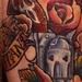 Tattoos - Revolver with Roses and Banner  - 63234